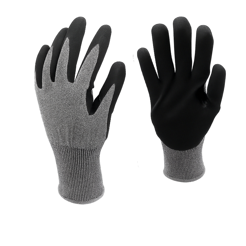 Touch screen Anti-cut Sandy NBR coated Gloves